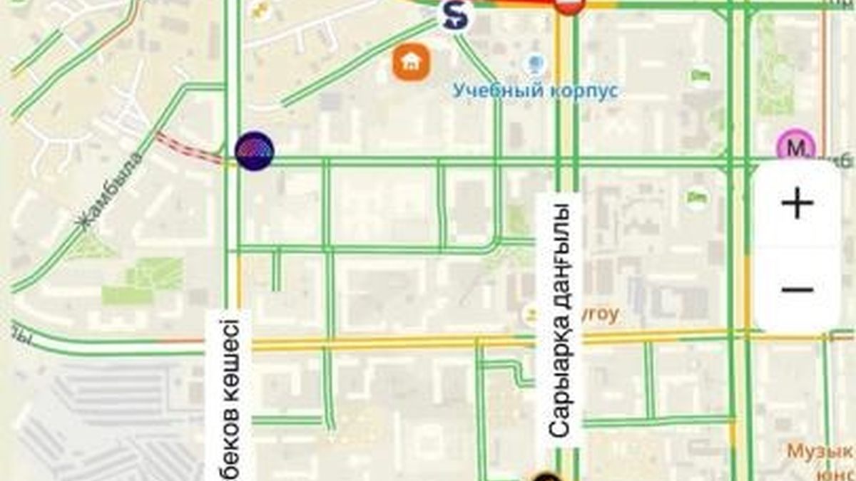 карта перекрытия дорог Астаны