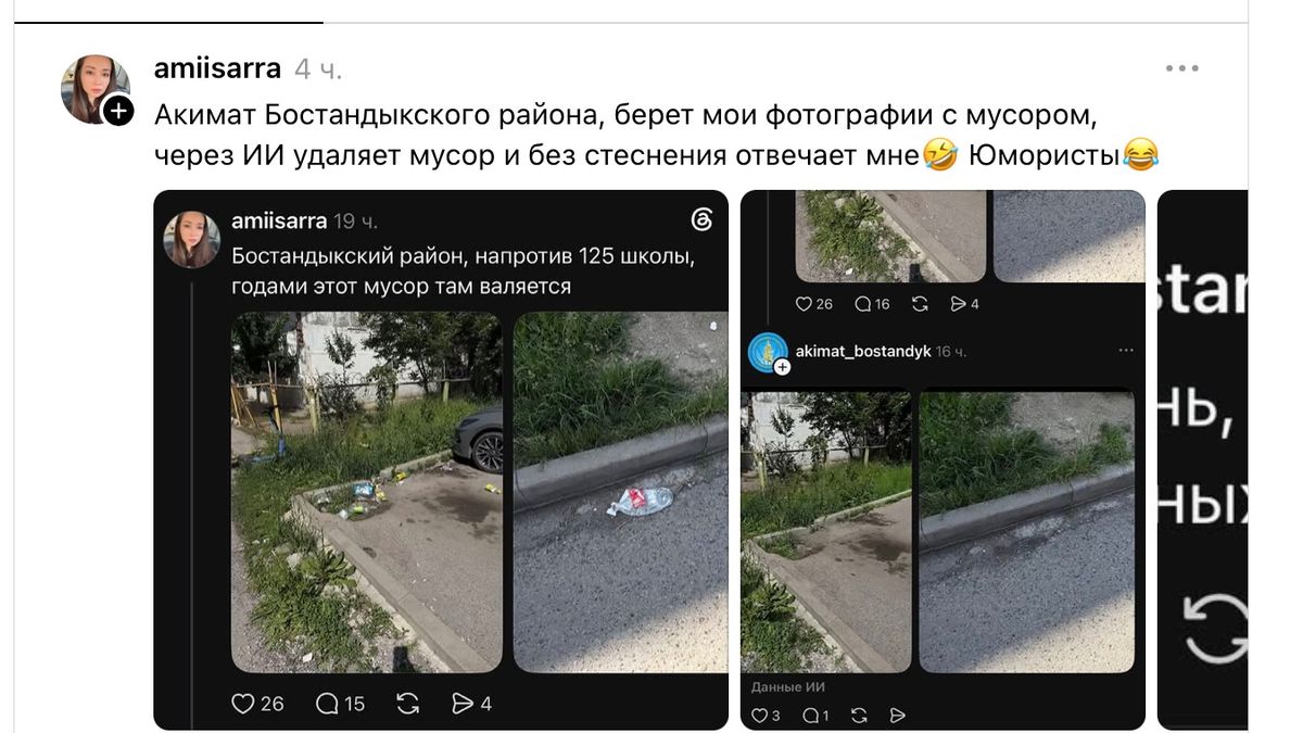 ИИ, акимат, Алматы, мусор