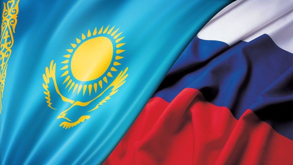 Россия флаг и Казахстан