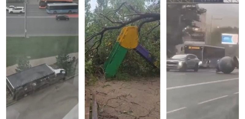 Ураган обрушился на Актобе
