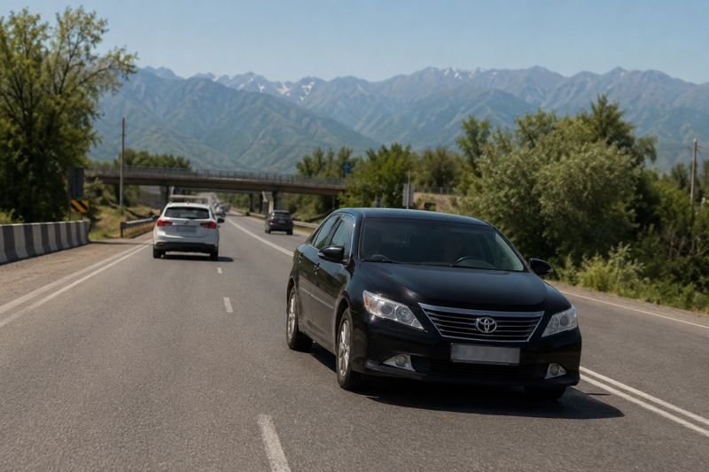 Toyota ехала по "встречке" на трассе в Алматинской области