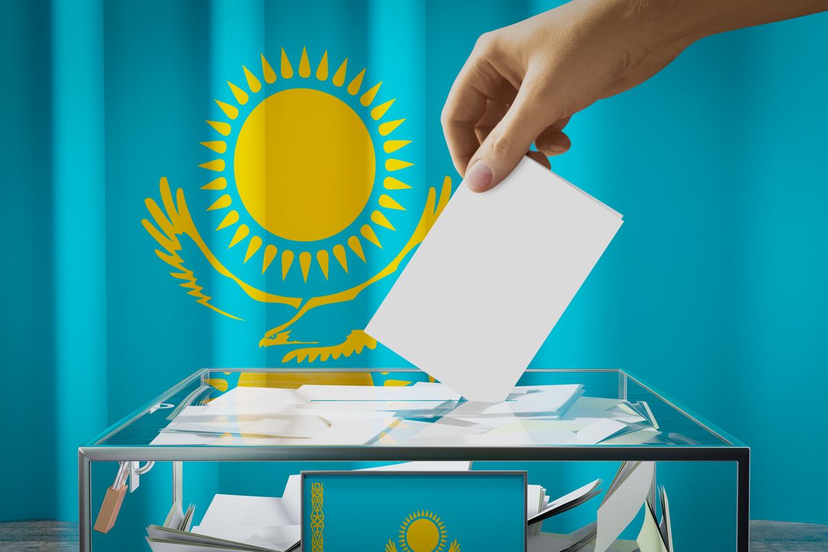 Выборы, голосование, бюллетень, флаг Казахстана
