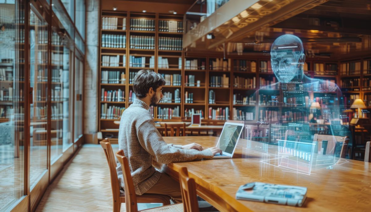 студент, библиотека, искусственный интеллект, ИИ, университет