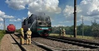 Локомотив загорелся в Акмолинской области