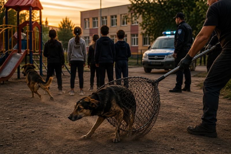 Собак отстреливали дротиками на глазах у детей возле школы в Уральске