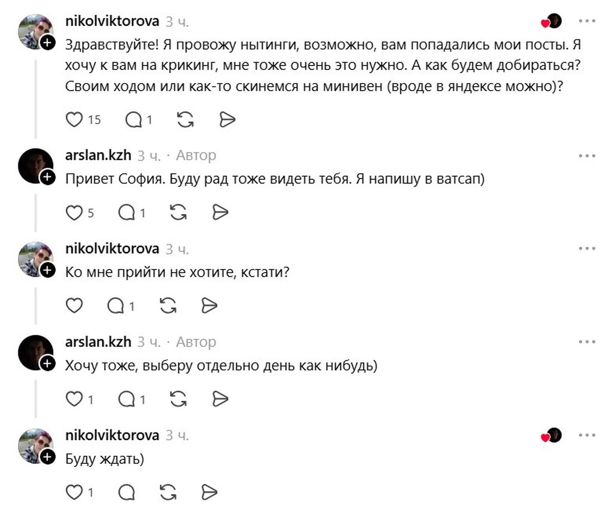 Нытинг и крикинг переписка