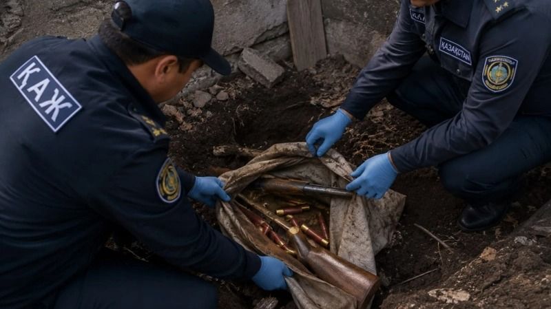 Заключенный помог найти тайник с оружием в Алматы