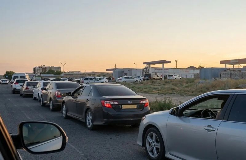 На заправках Актау выстроились очереди за газом