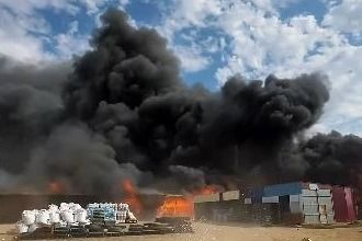 Строительный рынок горел в Актобе