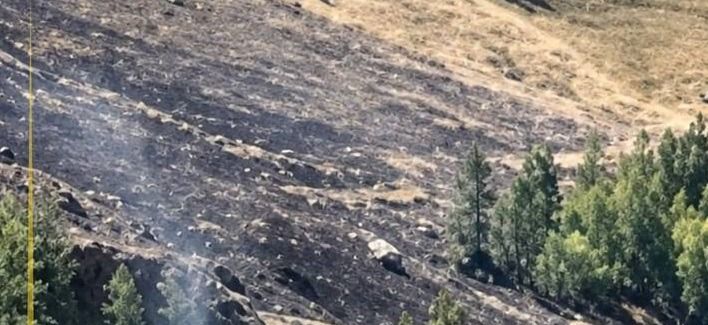 
С вертолетов тушат лесной пожар на востоке Казахстана