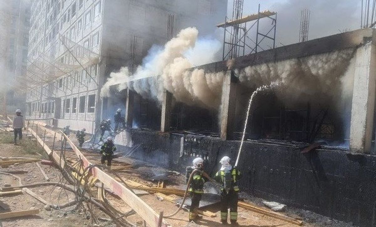 пожар, Шымкент, новостройка