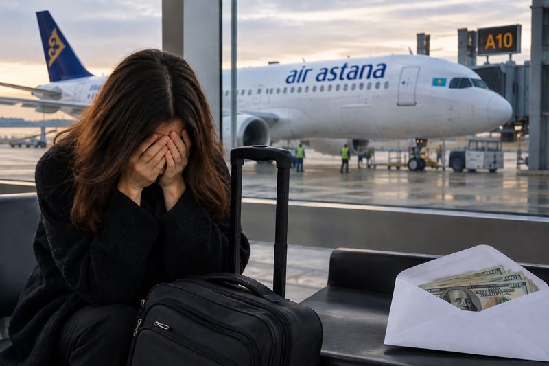 Пассажирка Air Astana заявила о пропаже $3400 - доллары подменили на квачи