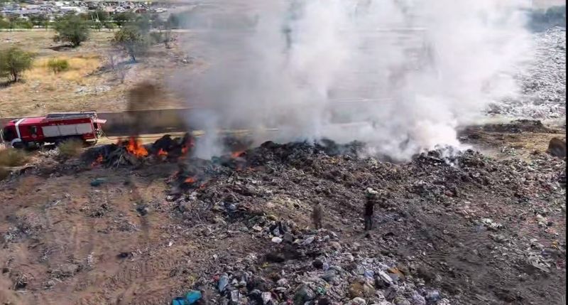 Пожар произошел на мусорном полигоне в Алматинской области