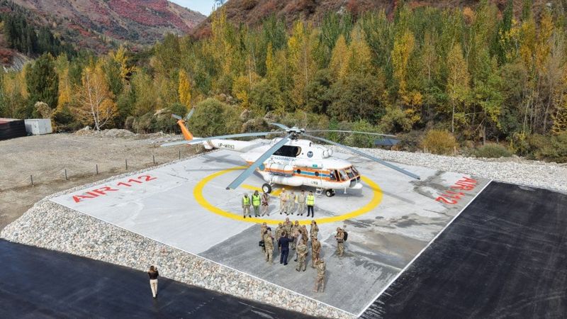 В горах Алматы появилась вертолетная площадка для спасателей