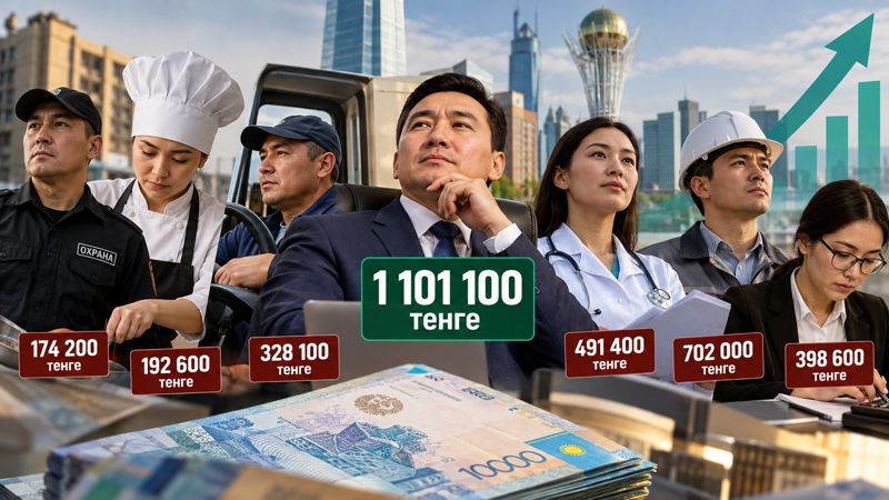Кто гребёт миллион, а кто пашет за 174К: свежая инфа по зарплатам казахстанцев