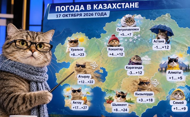 Погода в Казахстане 17 октября: где будет снег, где жара, а где пыльная буря