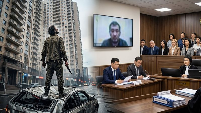 Зарезал, прыгнул с 25 этажа и выжил: жителя Астаны судят за убийство подруги