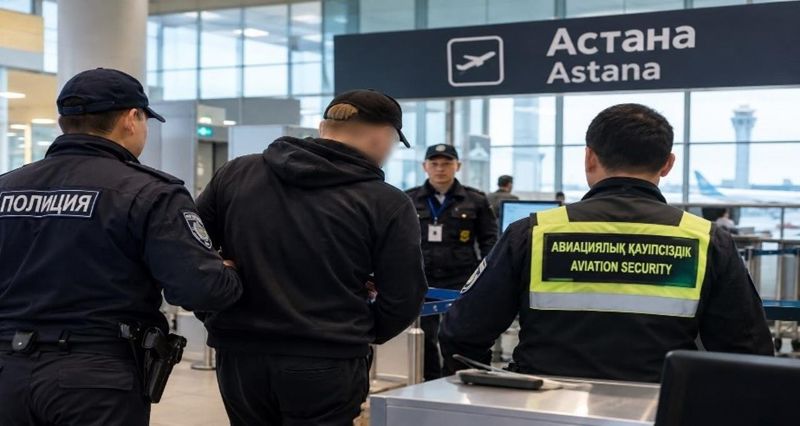 В аэропорту Астаны искали бомбу после признания иностранца